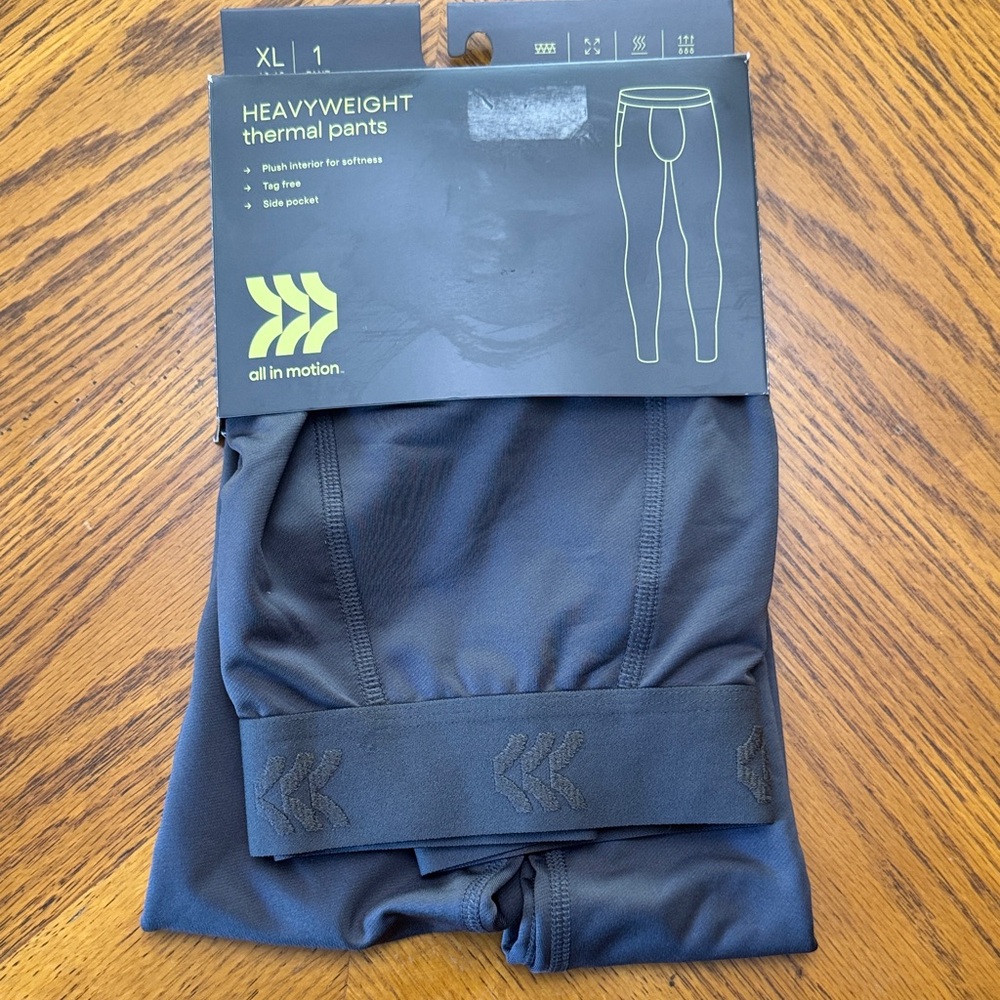 All in Motion Men's Mid-Weight Side Pocket Thermal Pants XL -NEW-